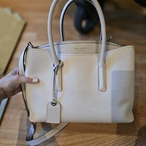 Kate Spade Cream Leather Tote Bag